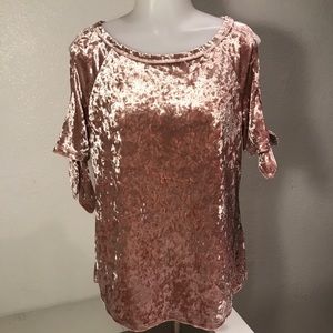 Sanctuary Loulou cold shoulder velvet pink Small